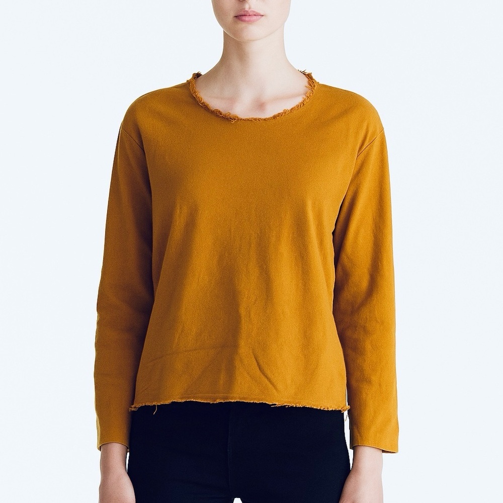 Black Crane cotton and wool long sleeve top NEW